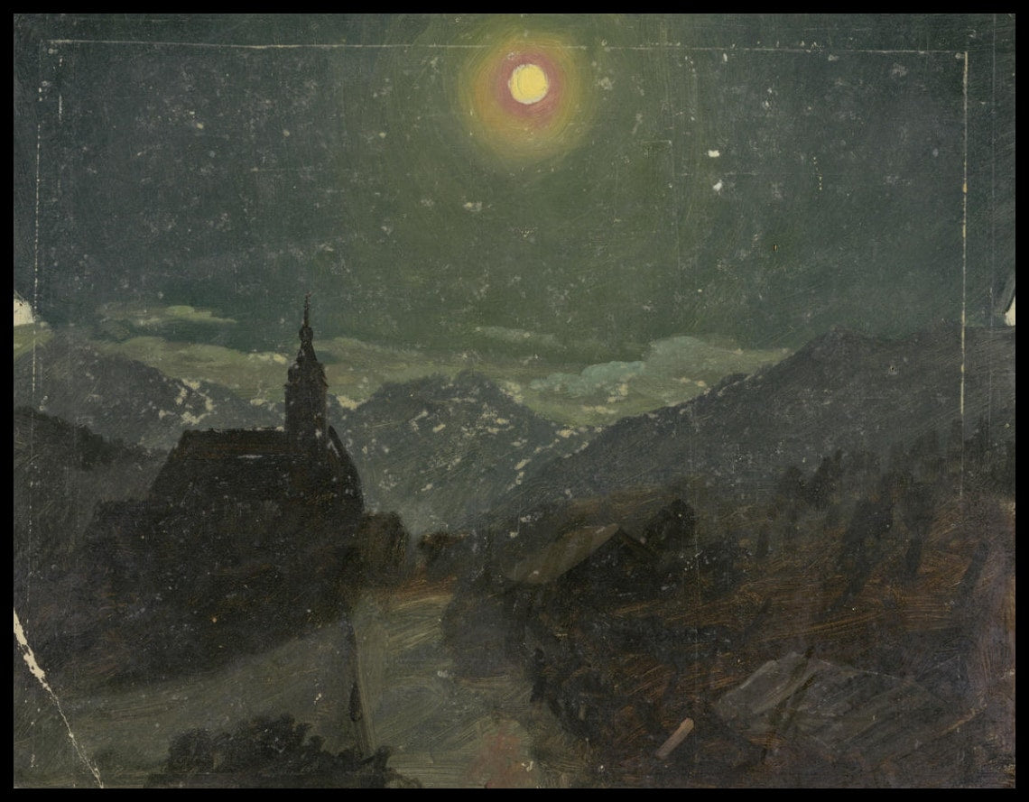 Paysage alpin de nuit