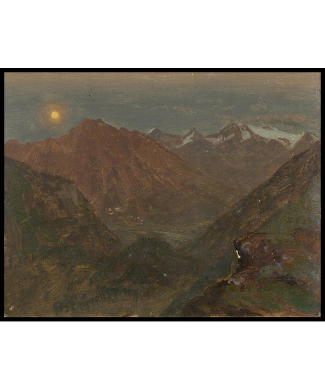 Bavarian or Swiss Alps Moonlight