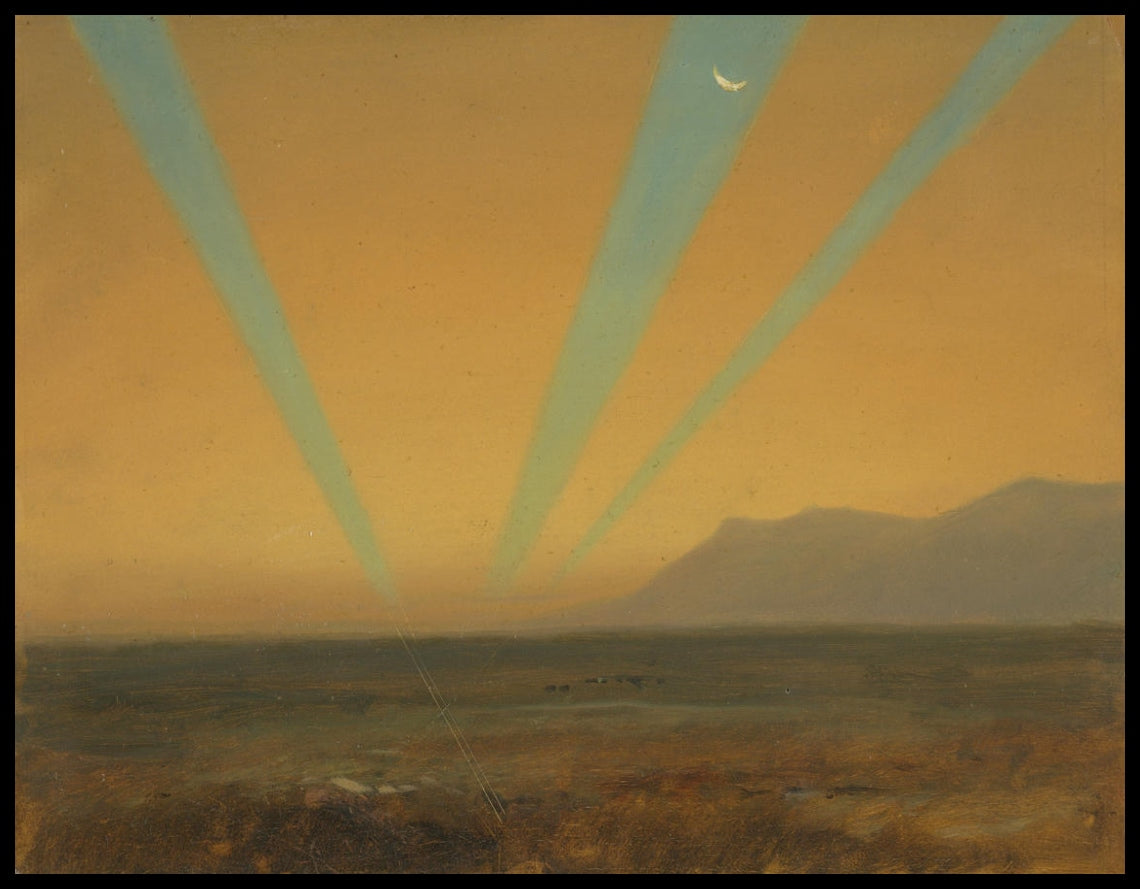 Paysage avec coucher de soleil