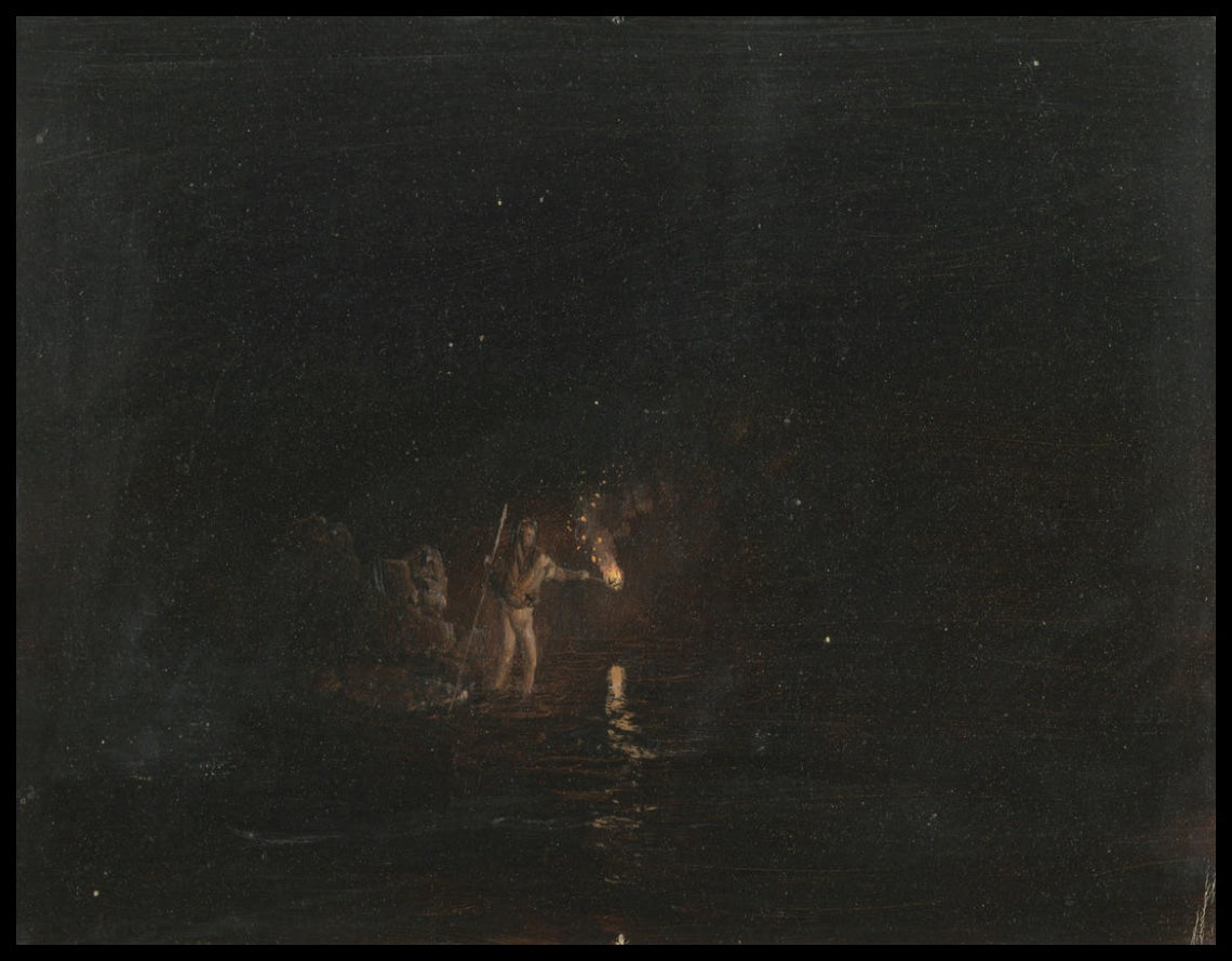 Scène de pêche nocturne