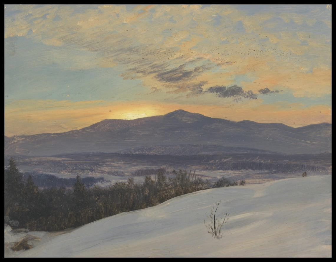 Coucher de soleil sur la vallée de l'Hudson en hiver