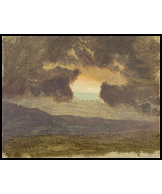 Sunset over bare Hills