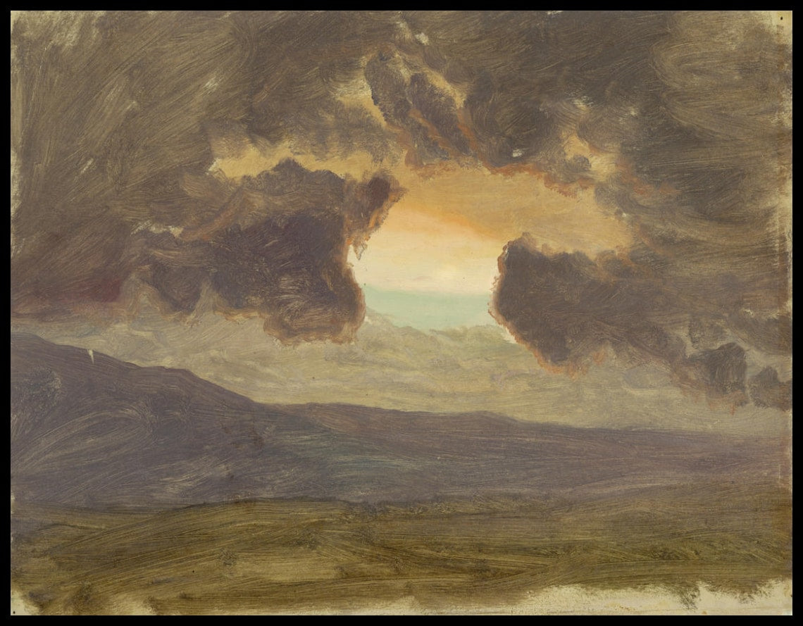Coucher de soleil sur les collines nues