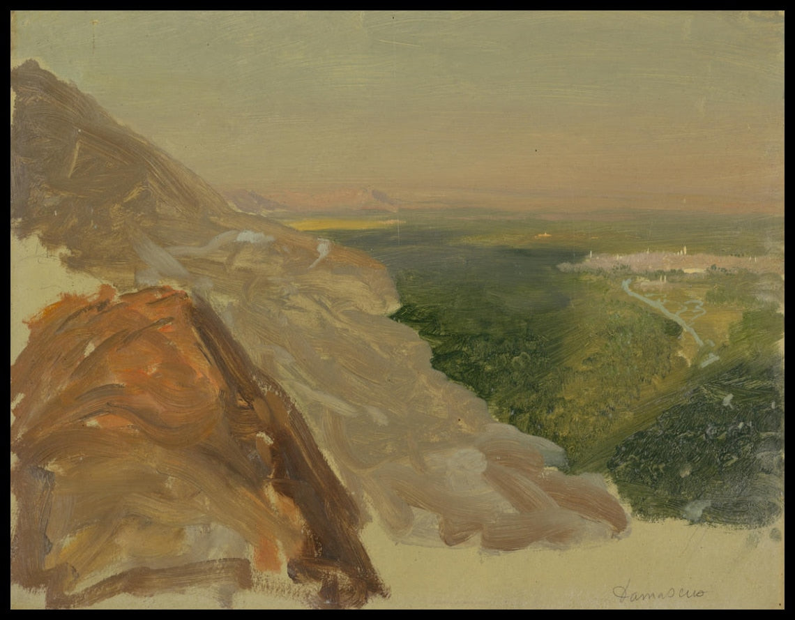 Vue d'une plaine avec Damas