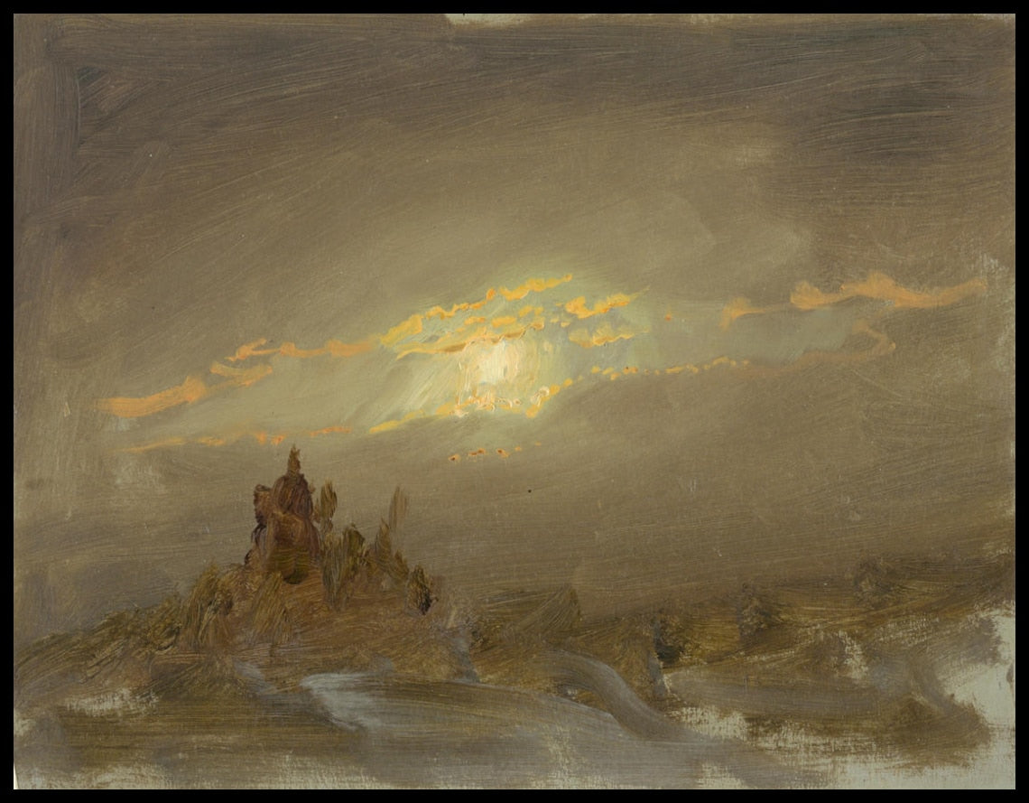 Paysage d'hiver au clair de lune