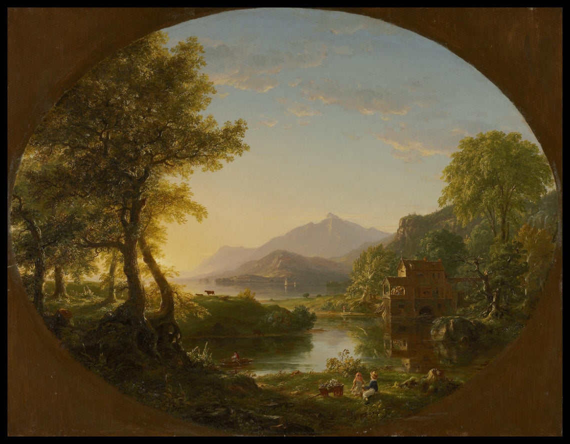 Le moulin, coucher de soleil