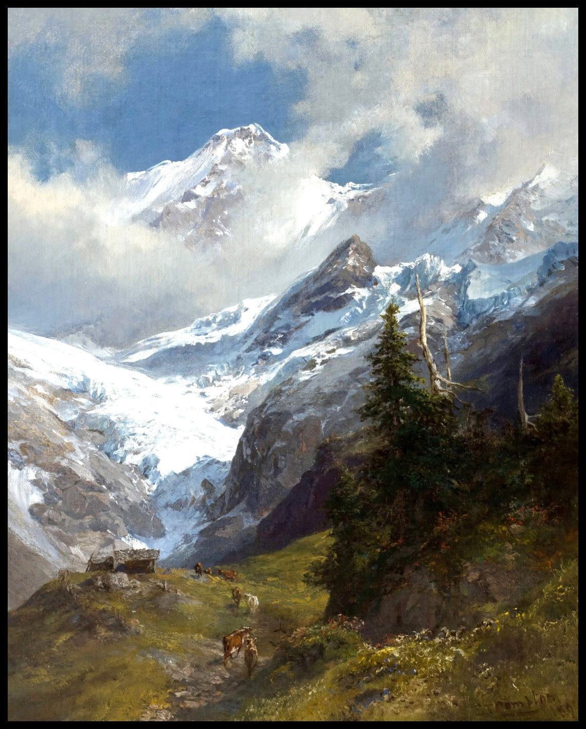 High mountain landscape with glacier