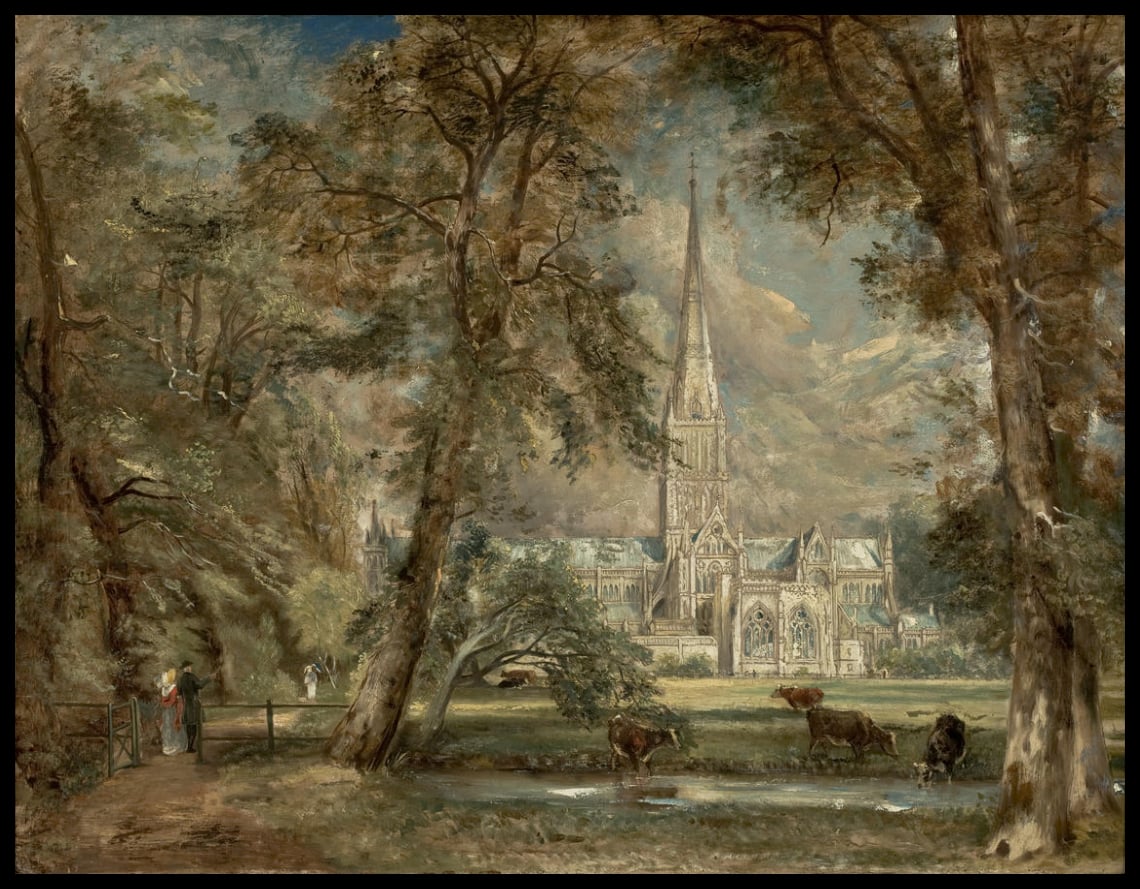 Catedral De Salisbury Vistdo Jardim Do Bispo