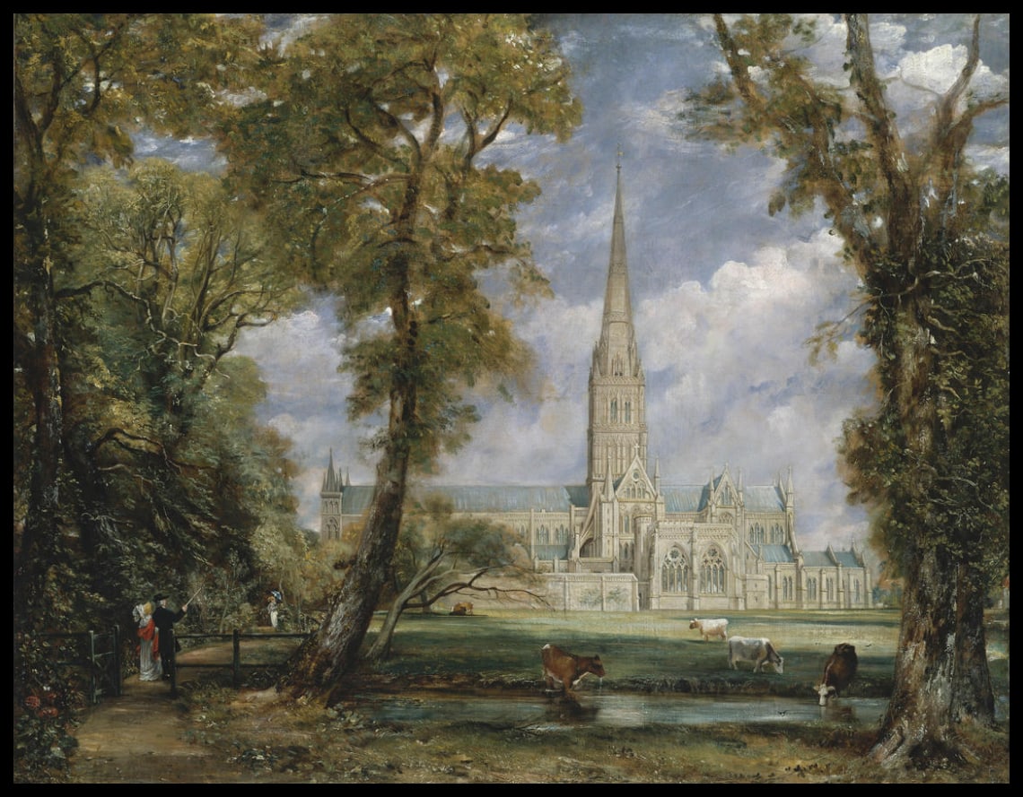 La cathédrale de Salisbury depuis le jardin de l'évêque
