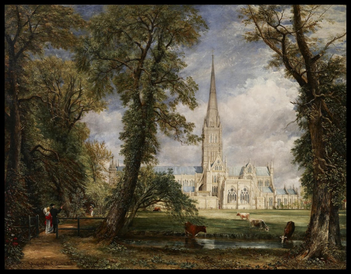 La cathédrale de Salisbury depuis le jardin de l'évêque