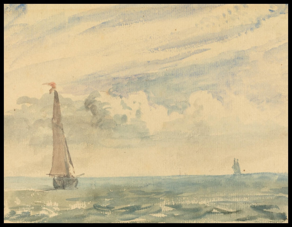 Paysage marin avec deux voiliers