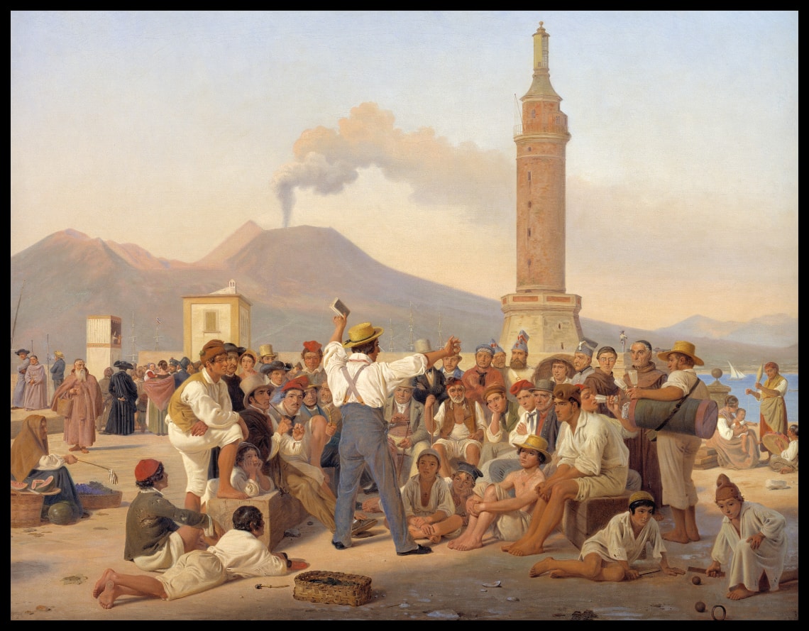 Un récitant d'Orlando Furioso au Molo, Naples