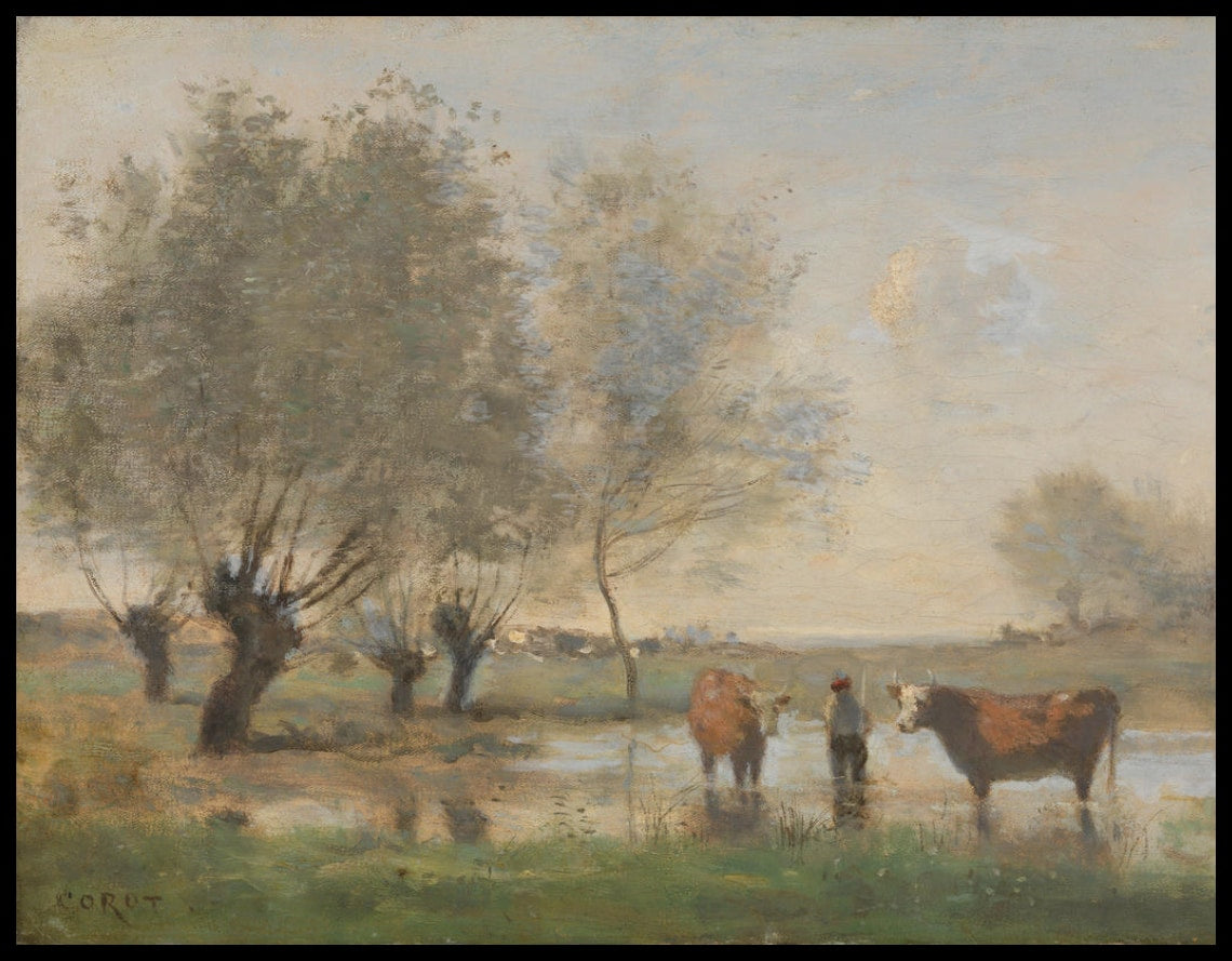Cows in a Marshy Landscape (Vaches dans un paysage martien)