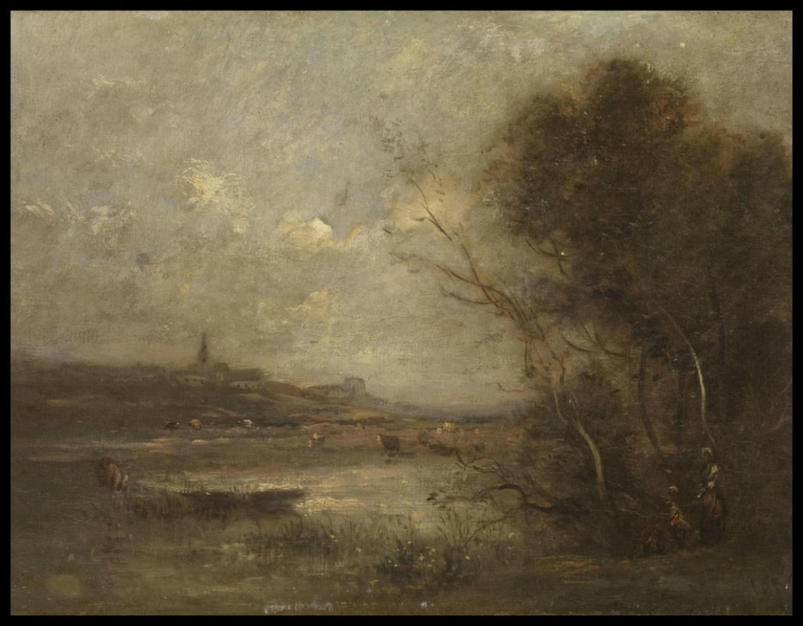 Paysage avec un village