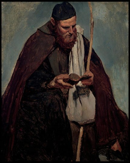 Rome, moine italien assis lisant