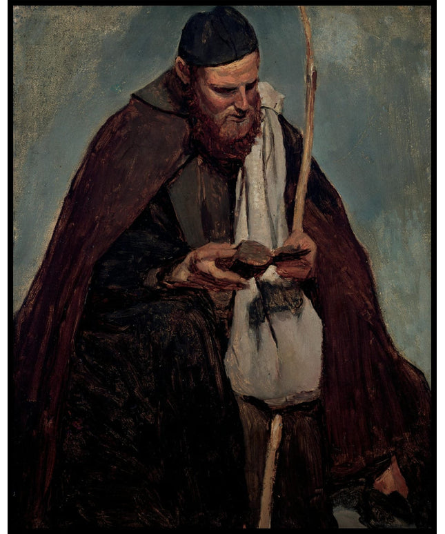 Rome, moine italien assis lisant