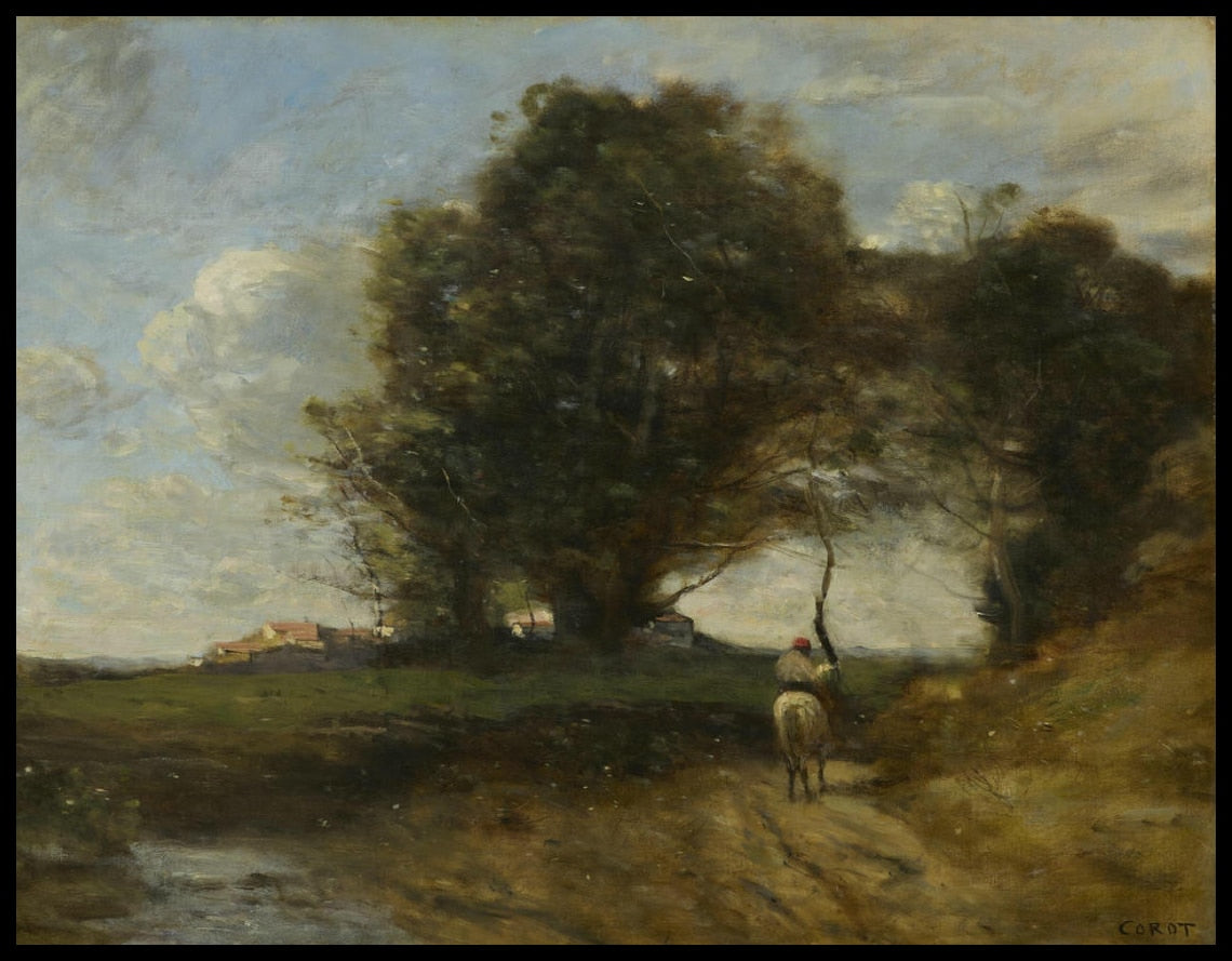 Paysage au cavalier