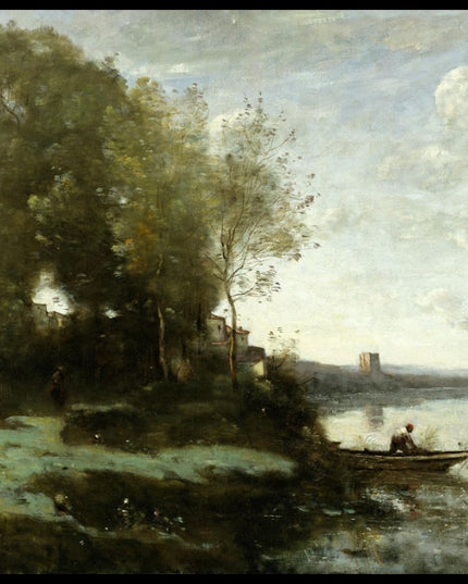 River with a Distant Tower