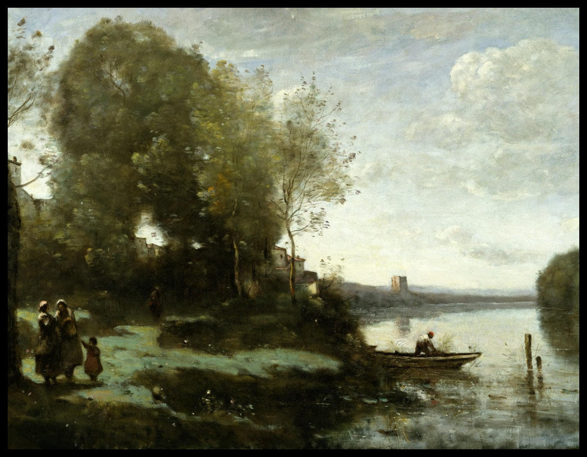 Rivière avec une tour éloignée