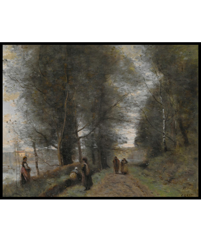 Ville d'Avray, Woodland Path Bordering the Pond