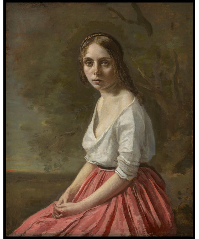 Young Woman in a Pink Skirt