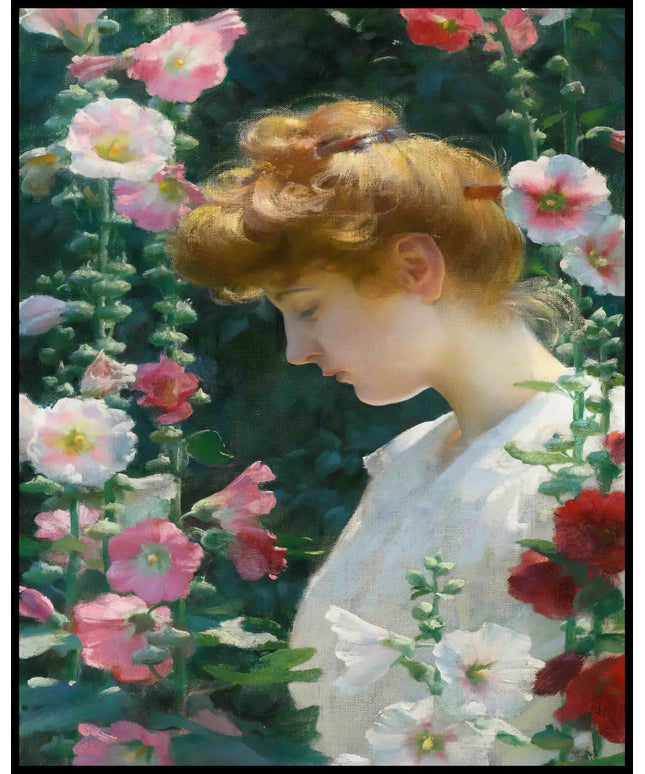 Hollyhocks And Sunlight