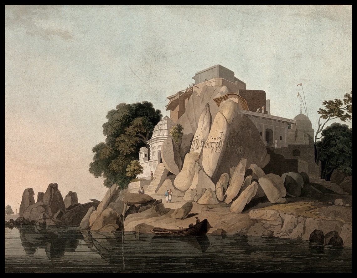 Le rocher de Fakir sur le fleuve Ganges
