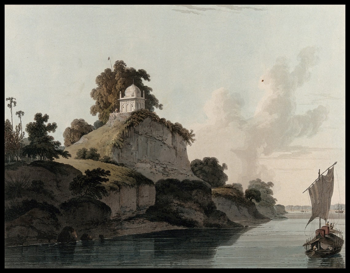 Temple hindou sur le fleuve Ganges