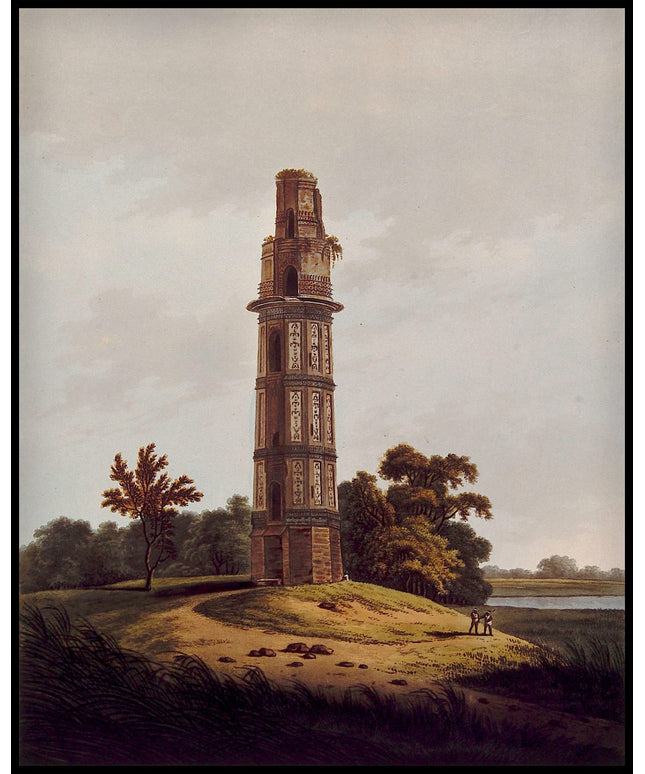 Landscape with pagoda, India