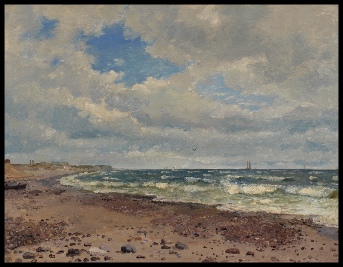 Une plage avec des dunes. La côte ouest du Jutland