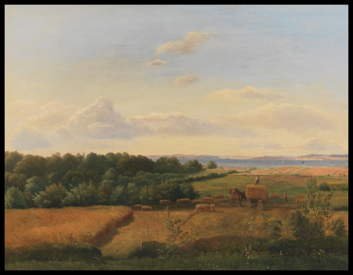 Un paysage funéraire à l'époque des récoltes avec Wedellsborghoved en arrière-plan