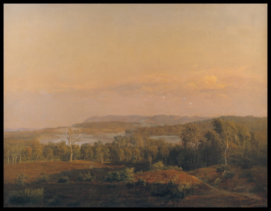 Une vue vers Himmelbjerget, Jutland. Soirée