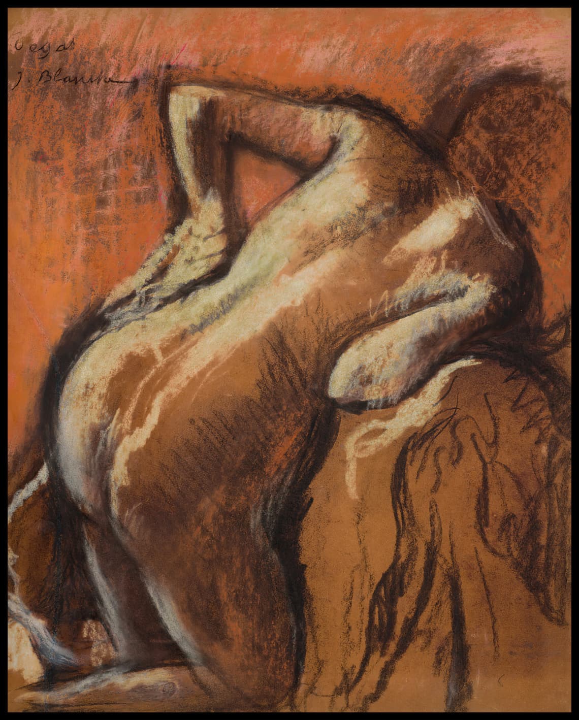 Après le bain, femme qui s'essuie