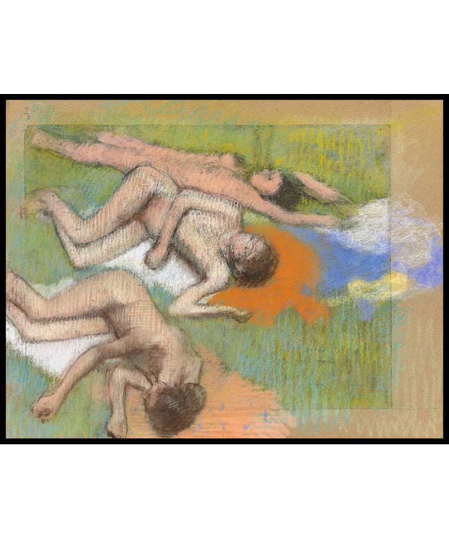 Après le bain, trois femmes nues