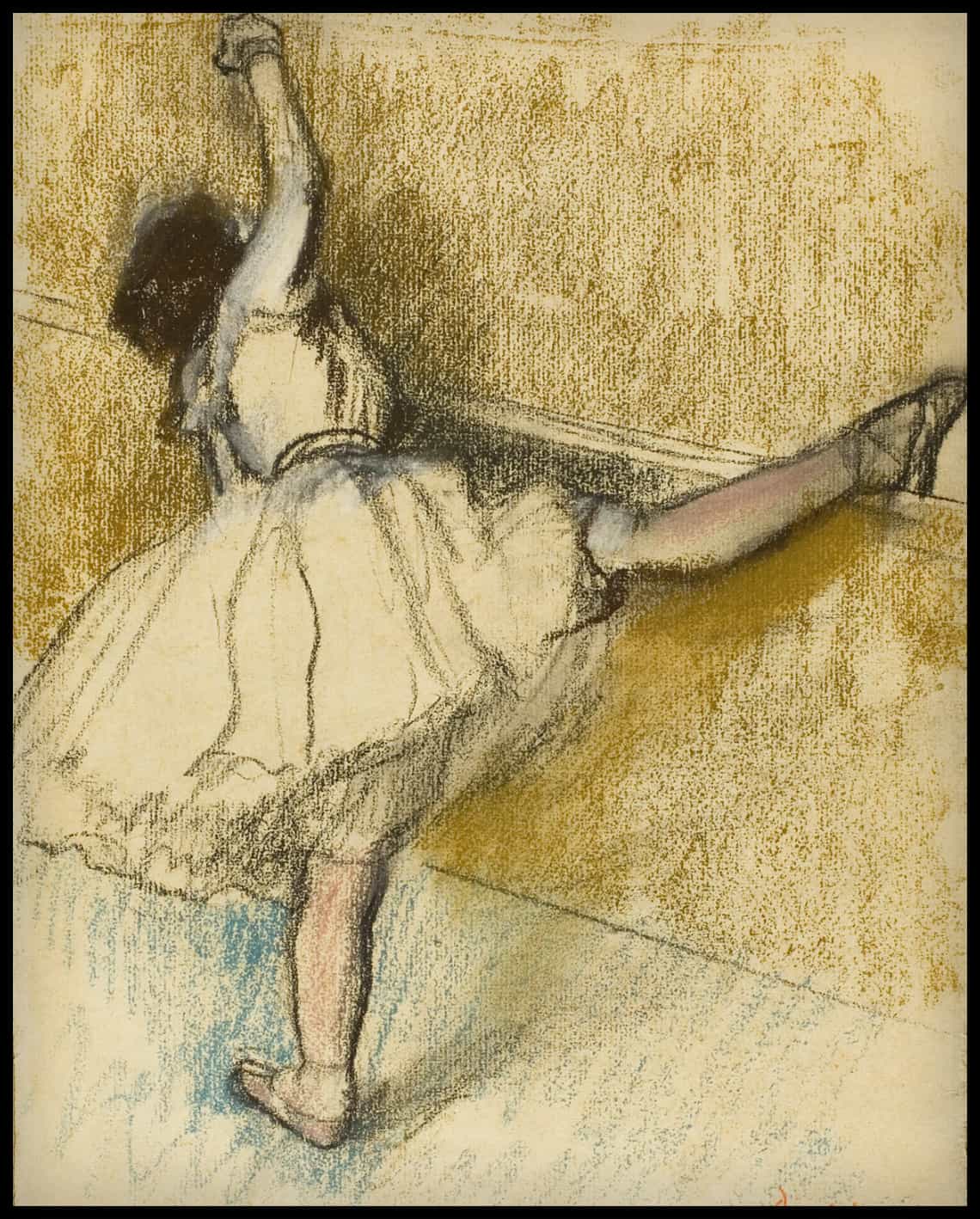 Dancer stretching at the bar