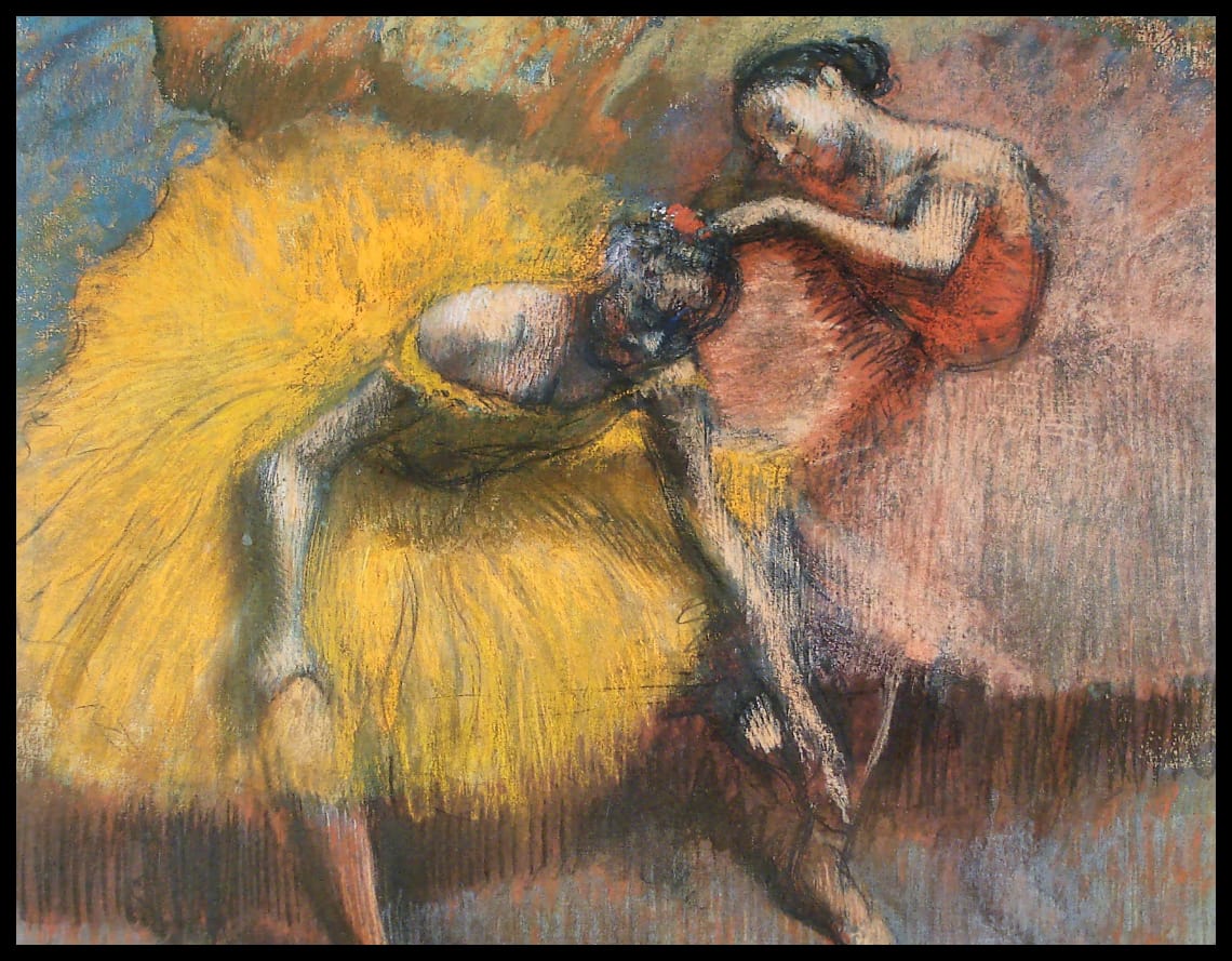 Deux Danseuses Jaunes Et Roses