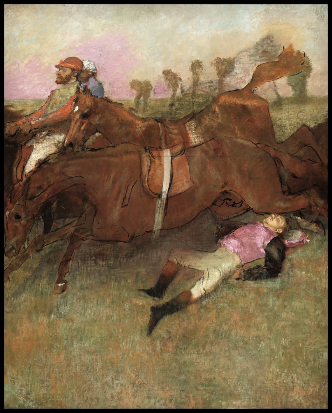 Scène de l'épreuve de steeple-chase : Le Jockey déchu