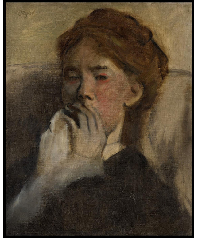 Young Woman with Her Hand over Her Mouth