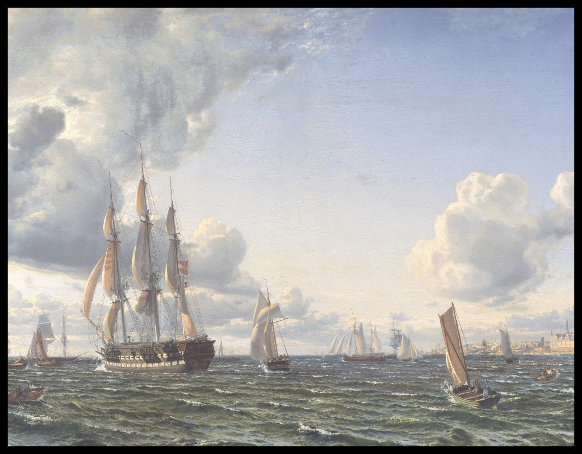 The line ship Valdemar crosses the Sound in a fresh breeze