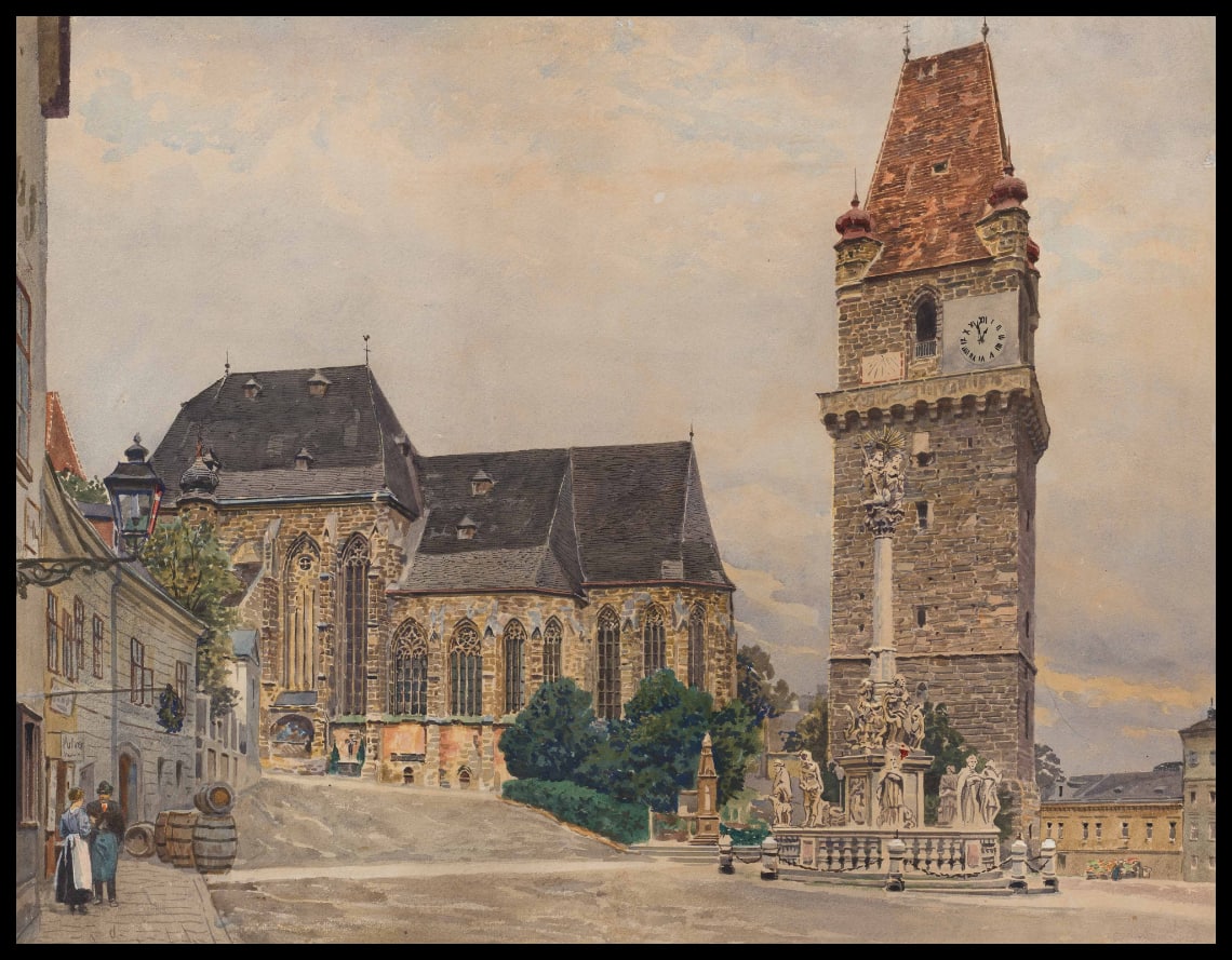 Blick auf die Kirche von Perchtoldsdorf