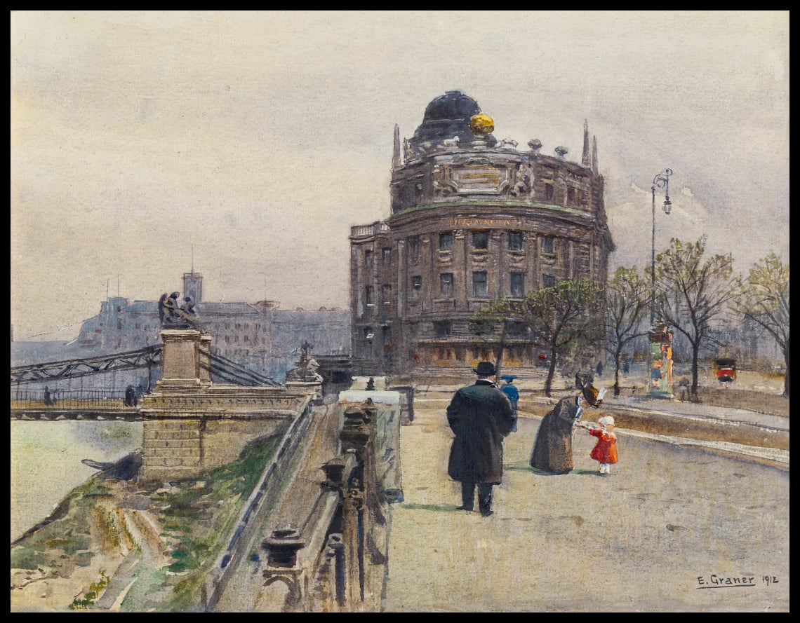 Blick auf die Urania in Wien