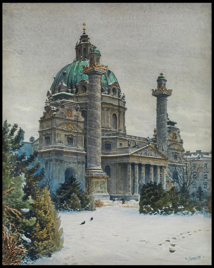 Wien, Karlskirche im Winter