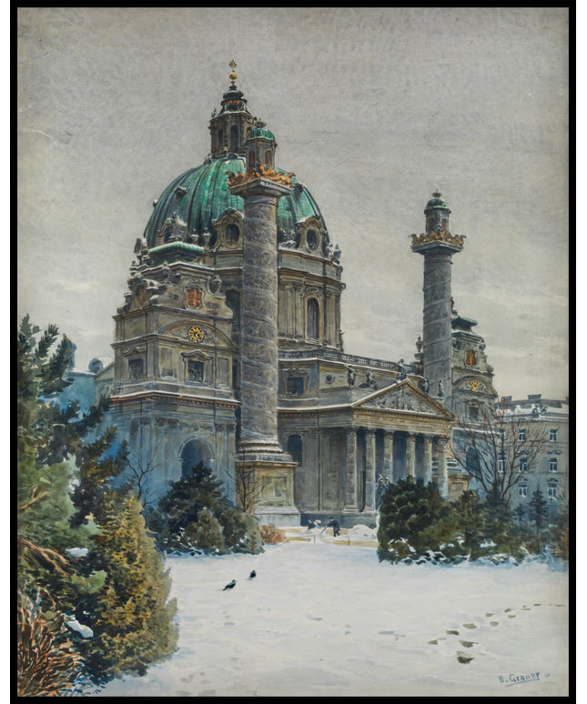 Wien, Karlskirche im Winter