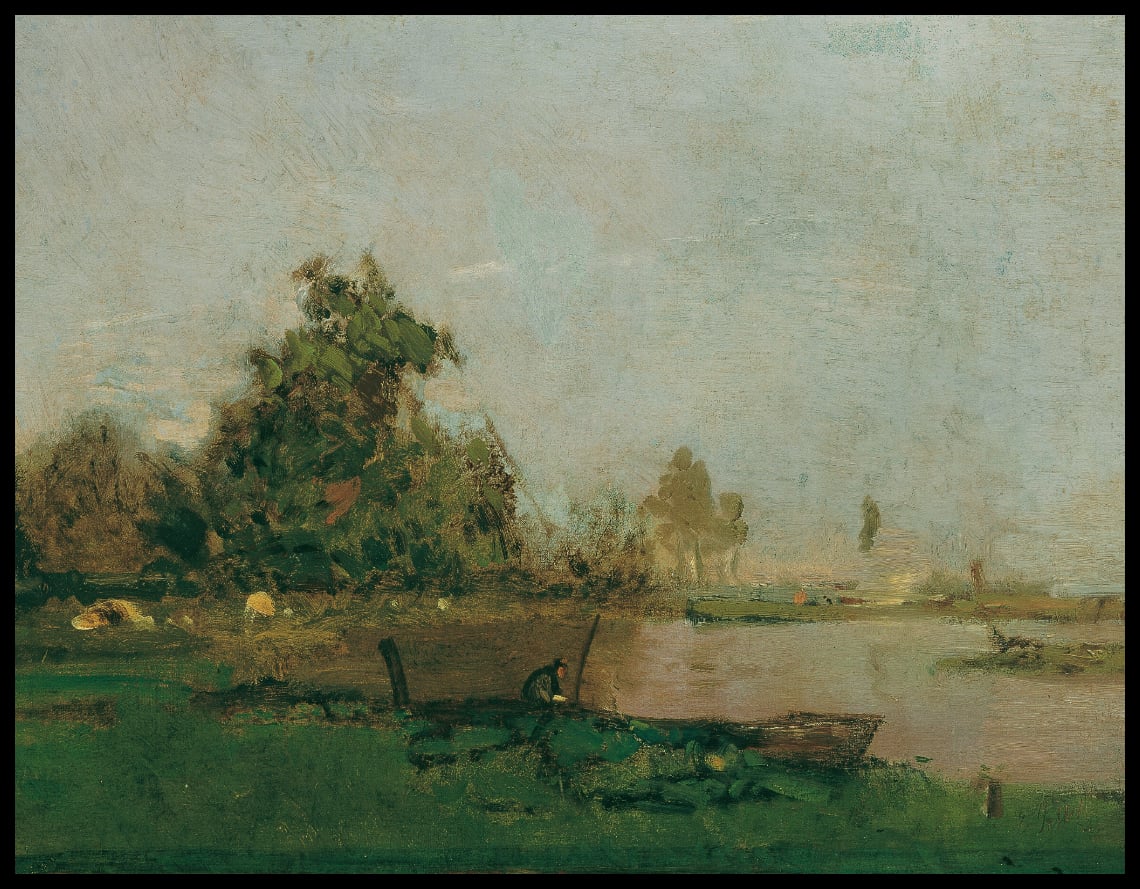 Flusslandschaft mit Boot