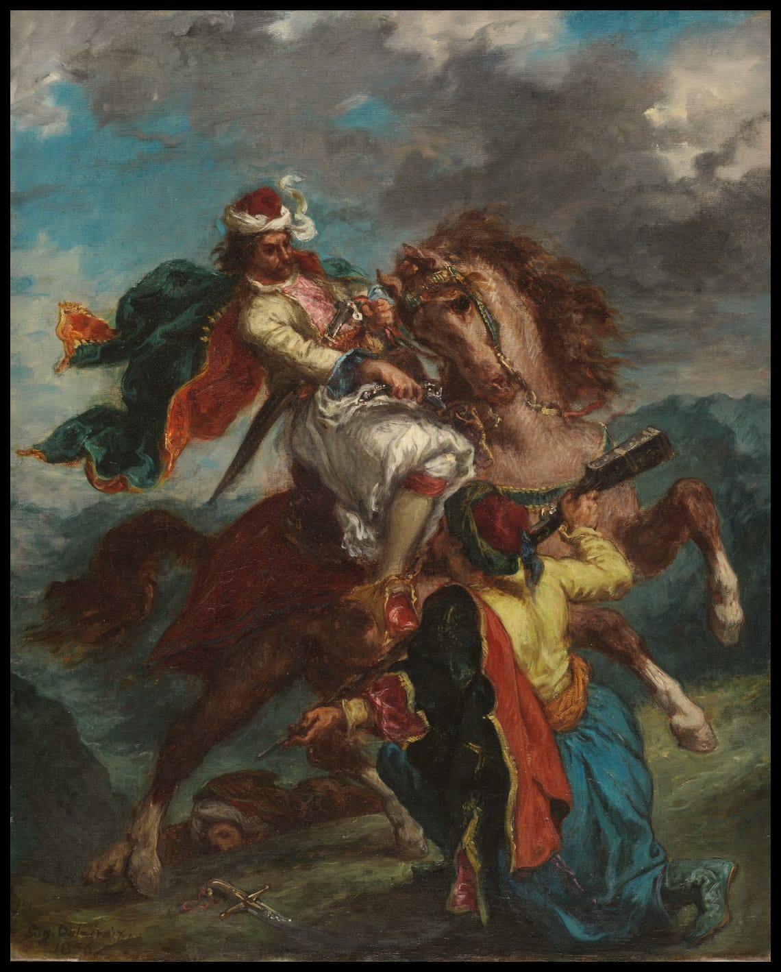 A Turk surrenders to a Greek horseman