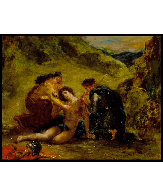 Der Heilige Sebastian wird von der Heiligen Irene gepflegt