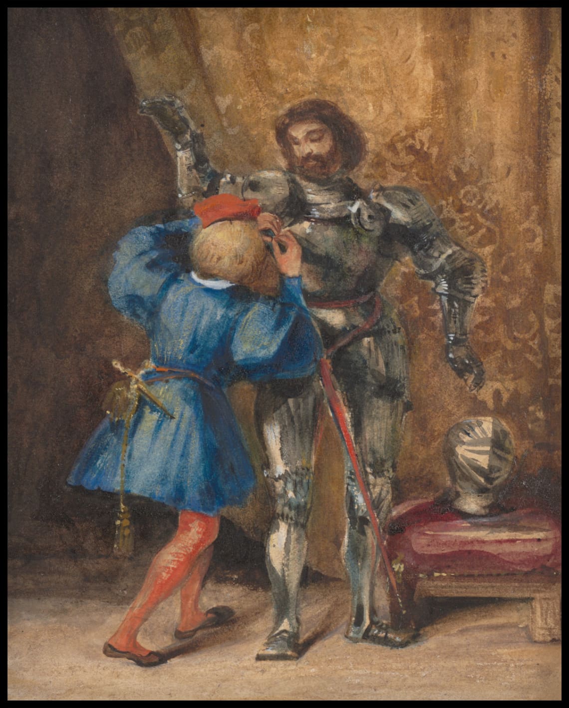 Götz von Berlichingen habillé en armure par son page, George