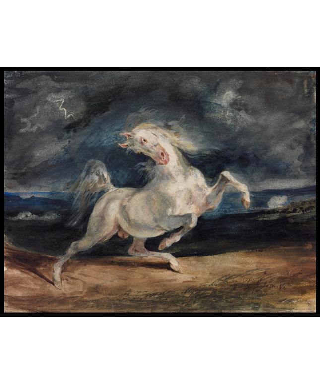 Horse frightened by lightning