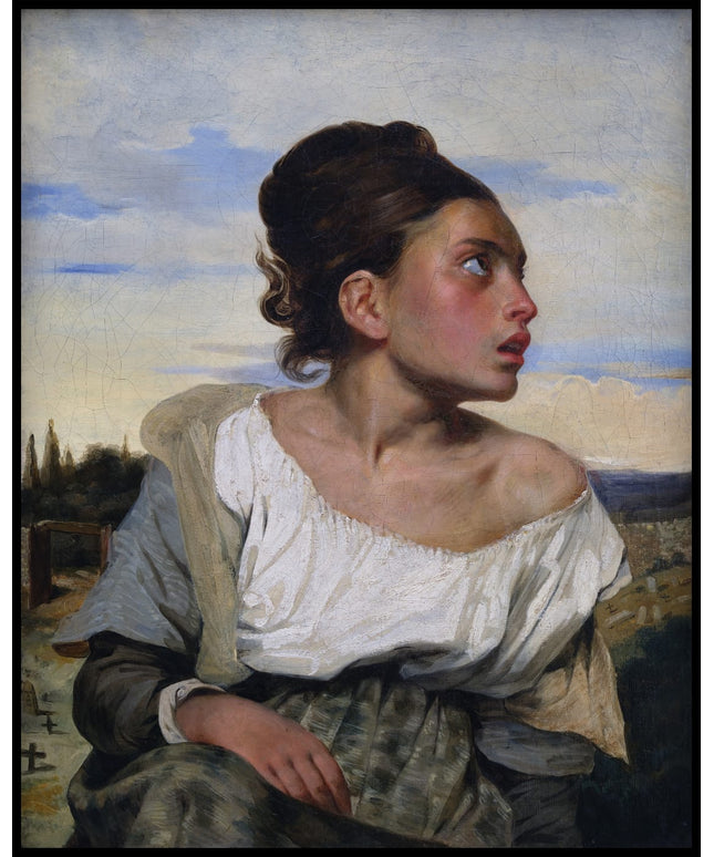 Junges Waisenmädchen auf dem Friedhof