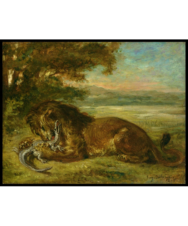 Lion and alligator